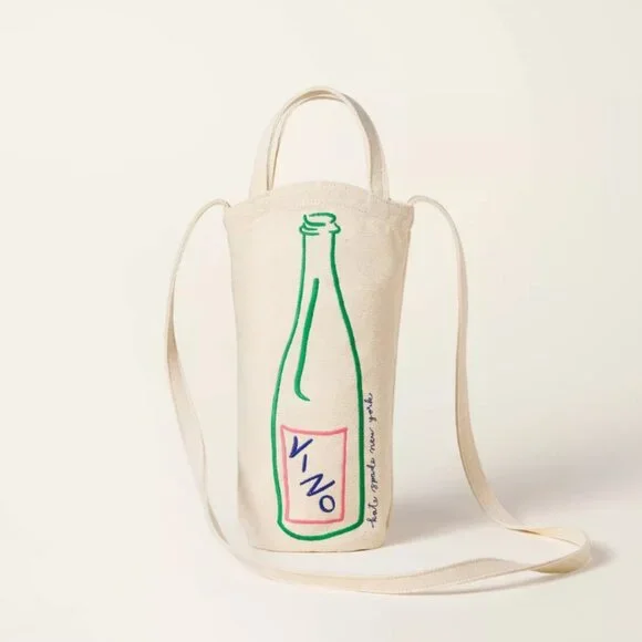 Kate Spade x Target Wine Embroidered Canvas Tote Bag - Picture 5 of 6